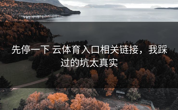 先停一下 云体育入口相关链接，我踩过的坑太真实