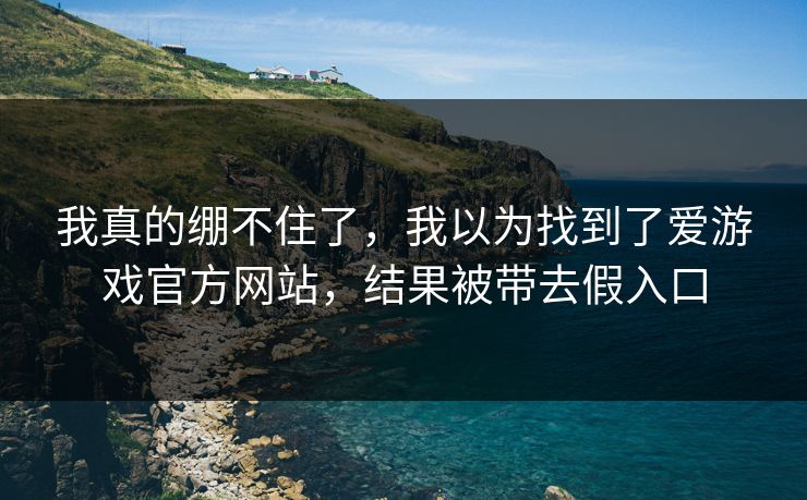 我真的绷不住了，我以为找到了爱游戏官方网站，结果被带去假入口
